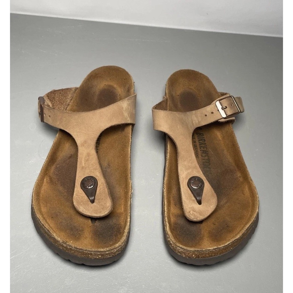 Birkenstock Gizeh Leather Thong Sandals Size EU38 Women's 7 Men's 5